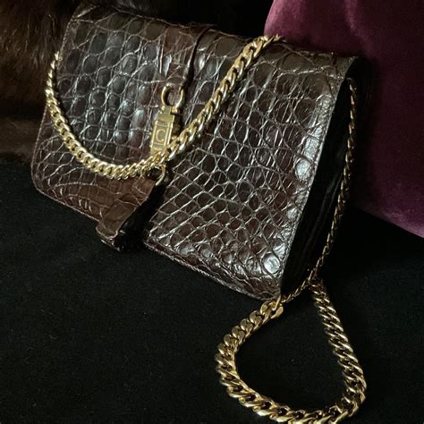 Celine Céline Alligator Crossbody Bag 